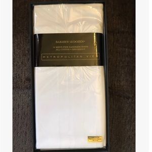 VINTAGE METROPOLITAN VIEW BAKERS DOZEN 13 COTTON HANDKERCHIEFS NEW -WHITE